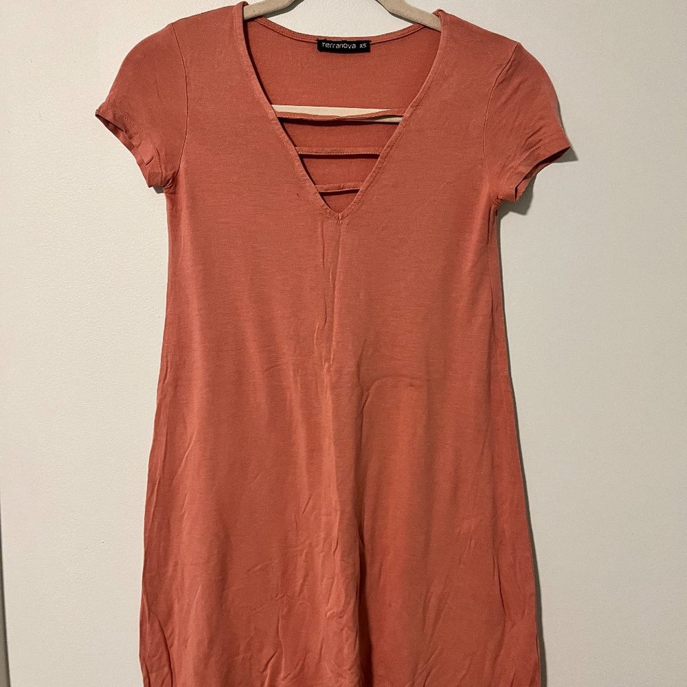 Women's Terranova Dusty Rose Short-Sleeve Mini Dress